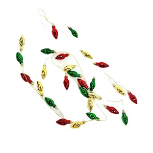 Guirlande de perles d'ampoule plaquée de couleur assortie en plastique décoratif saisonnier de Noël Offre Spéciale Fournitures de vacances - Product Image 1