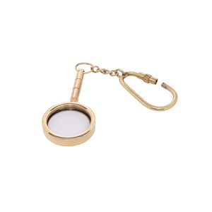 Llavero de latón vintage con lupa, mini lupa de mano, lente de lectura de bolsillo, estilo antiguo, regalo con anillo para llaves - Product Image 2