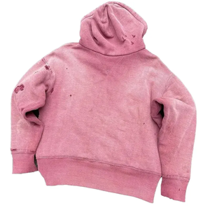 เสื้อฮู้ดสีชมพูฟอกย้อมสไตล์วินเทจ ผ้าคอตตอนหนานุ่ม ทรงโอเวอร์ไซส์ สตรีทแวร์ เสื้อฮู้ดสั่งทำพิเศษ - Product Image 3