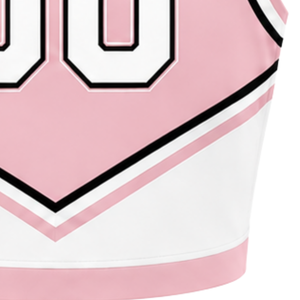 Haut court de cheerleading sans manches pour femme, col en V, rose poudré, blanc, noir, pour performance athlétique, uniforme d'équipe, compétition sportive - Product Image 6
