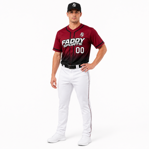 Maillot de baseball personnalisé à boutons, sublimé, uniforme d'équipe pour hommes, vêtements de sport respirants à séchage rapide, chemise d'entraînement, vente en gros - Product Image 2