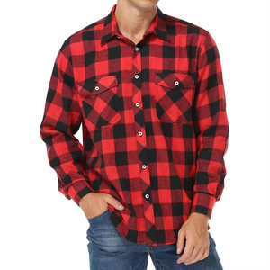 Men Flannel <b>Shirt</b> High Quality Cotton Blend Long Sleeve Casual <b>Shirt</b> Warm Comfortable Fabric For Outdoor - Product Image 1