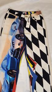 Jeans de Mezclilla de Diseño Hip Hop Personalizados de Alta Calidad para Hombre, Corte Recto, Tejido de Punto, con Estampado Desgastado, Secado Rápido, Cintura Media - Product Image 3