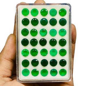 Pierre précieuse en onyx vert naturel, taille ronde facettée, 8 mm, pierres d'onyx vertes en vrac, lot, prix de gros, en vrac, pour la fabrication de bijoux - Product Image 3