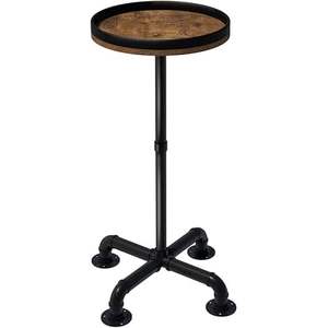 Table d'appoint en fer avec plateau en bois au fini classique, conçue pour un intérieur élégant avec une base en fer durable. - Product Image 5