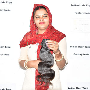 Extensions de cheveux naturels noirs pour femmes, ondulés, alignés dans le sens des cuticules, non traités, double trame, fabriqués par des fabricants - Product Image 5