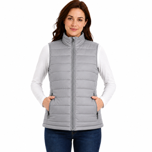 Chaleco Térmico de Poliéster Gris para Mujer, Marca WARPRO INDUSTRY, con Cierre de Cremallera, para Senderismo y Actividades al Aire Libre de Verano - Product Image 1