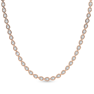 10k/14k <b>Gold</b> Women's Trendy Pear Cut Lab Grown Diamond <b>Tennis</b> <b>Necklace</b>-Elevate Infinity Design Reasonable Price Wedding - Product Image 6