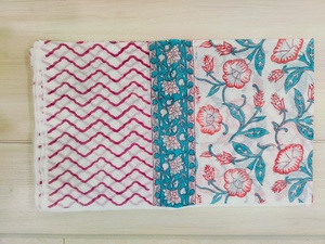 Jaipur Soft Cotton Hand Made Block Printed Cotton Wooden Block Printed Women Beach Pareos Longs <b>Sarongs</b> Beach Cover Indian Scar - Product Image 2