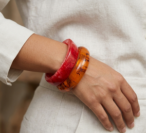 Pulseras de Resina Modernas al por Mayor, Brazaletes Gruesos con Patrones Geométricos, Joyería de Moda Hecha a Mano para Mujer, Fiesta - Product Image 2