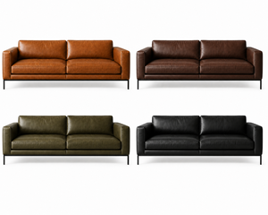 Sofá de Cuero Moderno de Mediados de Siglo, 2.5 Plazas, con Patas de Metal, Mueble de Primera Calidad para Sala de Estar - Product Image 5