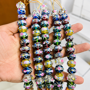 Handmade 12mm Round <b>Crystal</b> Glass <b>Beads</b> with Silver Swirl Lampwork Jewelry Making DIY Necklace <b>Bracelet</b> Earrings - Product Image 1