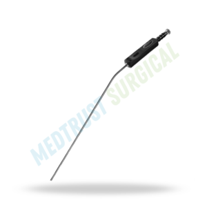 Tubo de succión Frazier curvo de acero inoxidable, instrumento quirúrgico de succión para procedimientos de aspiración microquirúrgica en otorrinolaringología y neurocirugía. - Product Image 3