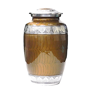 Urnas de cremación de aluminio para adultos con grabado en estaño y acabado en esmalte azul cielo, urnas metálicas para cenizas humanas. - Product Image 5