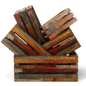 Boîtes de rangement en bois d'acacia recyclé, style campagnard, faites à la main, pour salon, ensemble de 3, vente en gros, Inde - Product Image 1