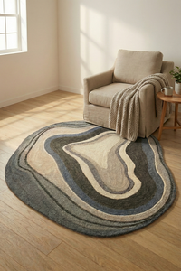 Tapis de couloir moderne géométrique en pure laine, antidérapant, fait main, robuste, pour usage commercial, idéal pour les hôtels - Product Image 4