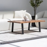 Table basse Vandana Zenova Optima en acacia foncé pour salon moderne et décoration contemporaine