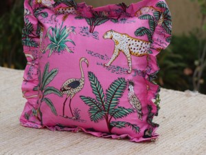 Housse de coussin carrée bohème artisanale 100% coton, imprimée à la main, motif végétal, écologique, durable, douce, personnalisable - Product Image 4