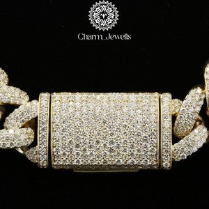 สร้อยคอฮิปฮอปทรงลูกบอลประดับเพชรโมอิสซาไนต์ชุบทอง 14K สำหรับผู้ชายจาก Charm_Jewells ตัดแบบบริลเลียนท์ ฝังเพชรแบบไมโคร ได้รับการรับรองจาก IGI - Product Image 5
