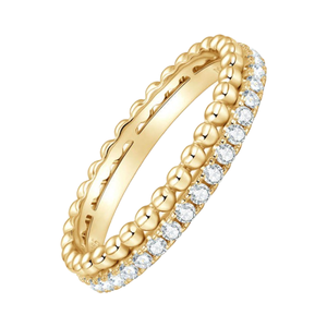 Bague de fiançailles Aniva RN2613 unique en argent 925 avec diamant de laboratoire blanc de 1,5 mm, taille brillant E, demi-éternité, double bande, demi-ton - Product Image 1