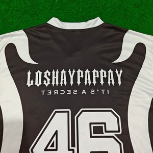 โลชาปปายเสื้อยืดกีฬาแขนสั้นผู้ชายสีดำสีขาวพิมพ์ลายหมายเลข 46 โอเวอร์ไซส์ แห้งเร็วเสื้อเจอร์ซีย์สตรีทแวร์ - Product Image 3