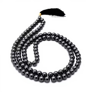 สร้อยมาลาลูกปัดสีดำ 108 เม็ด พร้อมพู่ห้อย เครื่องประดับทางศาสนาอิสลาม สำหรับการทำสมาธิ โยคะ เหมาะสำหรับทุกเพศ - Product Image 2
