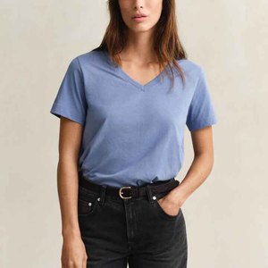 Camiseta de jersey 100% algodón, corte holgado, estilo oversized, top de verano transpirable, camiseta informal para mujer - Product Image 1