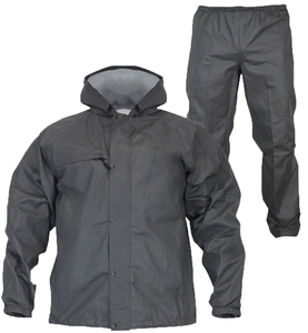 Pantalones de poliéster negros para hombre, de secado rápido, para todas las estaciones, ropa para exteriores, producto de alta resistencia, traje de lluvia para hombre y mujer - Product Image 1
