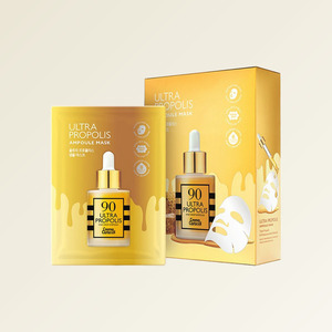 Produit de soin de la peau Crema Caracol Korean K-Beauty 90 Ultra Propolis Ampoule Mask 20g 10 feuilles Fabriqué en Corée - Product Image 5