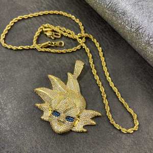 Pendentif Breloque Style Hip Hop avec Diamant Moissanite Rond Brillant de Qualité Supérieure, Motif Avatar de Dessin Animé, Sertissage à Griffes Micro-encastré par un Troisième Partie - Product Image 3