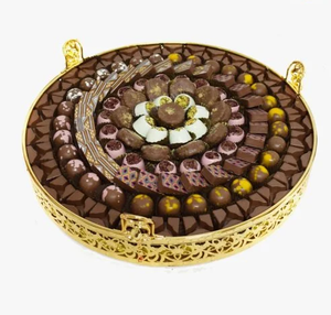 ถาดใส่ช็อกโกแลตทองเหลืองดีไซน์สวยงาม ถาดใส่ผลไม้/ขนม/ของหวาน/เค้กทองเหลืองดีไซน์สวยงาม - Product Image 1