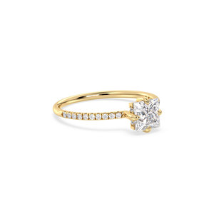 Anillo Solitario REYES con Halo Oculto de Moissanita Corte Princesa de 1.06 Quilates, Plata de Ley 925, Certificado GRA, Joyería Fina - Product Image 3