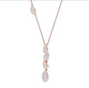 Collar con Colgante de Diamantes de Oro Sólido de 18K para Mujer, Corte Pera Minimalista, Diamante Natural con Certificado GIA, para Uso Diario - Product Image 2