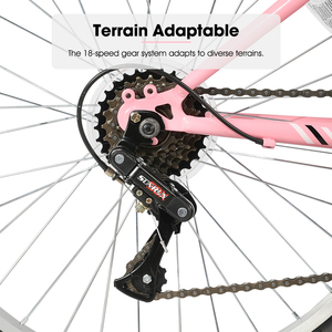 Vélo de ville 24 pouces, cadre en acier haute teneur en carbone, 18 vitesses, freins V avant et arrière, alliage d'aluminium, 85% SKD - Product Image 2