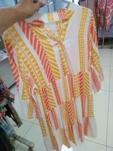 Túnica de Algodón Elástica con Rayas Geométricas Rosas y Blancas, Lazos con Cuentas, Estilo Boho Étnico, Top con Botones para Mujer, Estilo Tribal Informal - Product Image 3