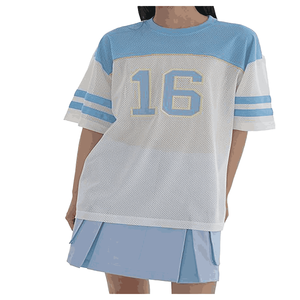 Casual Wear Factory Made Breathable Women <b>Crop</b> <b>Top</b> <b>Mesh</b> T-shirt Best Quality Polyester <b>Mesh</b> Loose Fit Eco-Friendly - Product Image 2