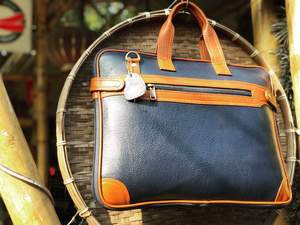 Genuine Leather <b>Laptop</b> Briefcase Large Capacity Waterproof Eco-Friendly Brown <b>Laptop</b> <b>Protector</b> Shockproof Travel Bag - Product Image 4