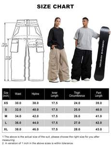 Pantalon de ski cargo rouge imperméable pour homme, coupe ample, jambe large, isolation synthétique, avec poches et fermeture boutonnée - Product Image 6