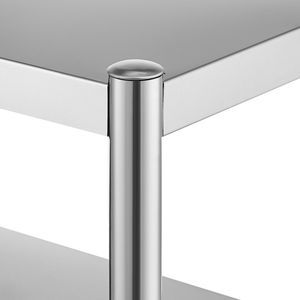 Scaffale a doppio ripiano in acciaio inox 12 x 48 pollici, a doppio livello, per cucina commerciale, altezza da lavoro, fabbricazione in acciaio commerciale - Product Image 6