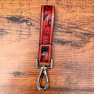 Petit porte-clés Offre Spéciale en cuir repoussé à la main Porte-clés en cuir véritable de style occidental Porte-clés en cuir de vachette personnalisé pour femmes - Product Image 3