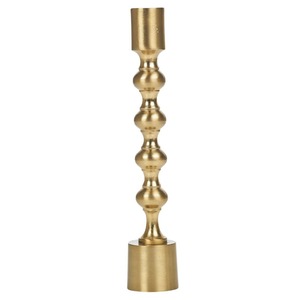 Candelabro Metálico Dorado con Diseño de Ejes Apilados y Base Redonda con Peso para una Decoración Elegante de Mesa - Product Image 1
