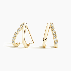 ต่างหูแบบห่วงทรงกลมประดับเพชรแล็บโกรว์เคลือบทองคำ 14K สีเหลืองทองสไตล์มินิมอล หรูหรา เหมาะสำหรับใส่ทุกวัน สำหรับทั้งชายและหญิง - Product Image 3