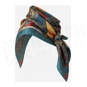 NORTH APPROACH Women's <b>Square</b> <b>Silk</b> <b>Scarf</b> Floral Print Elegant Multi-Functional Fashion Accessory All Seasons - Product Image 3