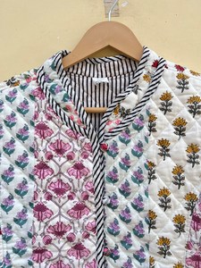Veste d'hiver et d'automne en coton 100% indien fait main, écologique, matelassée, anti-rides, respirante, séchage rapide, imprimée numériquement - Product Image 4
