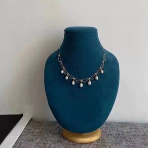 Collar de Alta Calidad Estilo Vintage con Perla de Agua Dulce en Forma de Gota, Diseño Versátil con Cuentas de Mijo, Estilo Ins - Product Image 1