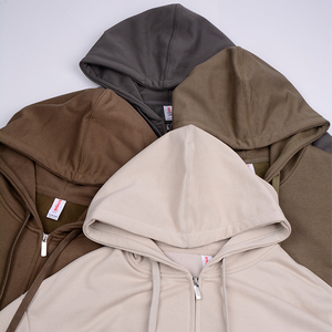 High Quality Custom 320GSM Men's Hooded Zip-Up Hoodies Cotton Zipper Hoodies With Embroidered Printed Logo for Unisex - Product Image 5