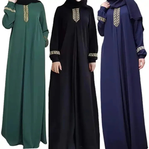 Wholesale Elegant Women <b>Abaya</b> Long Maxi Dress Islamic Dubai <b>Abaya</b> Designer Embroidered Front Pleated Party Wear Islamic <b>Abaya</b> - Product Image 2