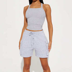 Shorts de mezclilla premium para mujer con diseño de cintura con presillas y pedrería, estilo streetwear de algodón lavado - Product Image 2