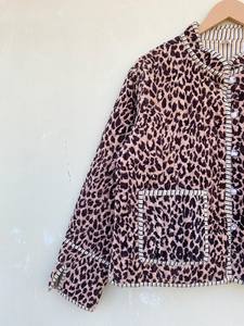 Veste kimono en velours de coton 100% faite à la main |   Automne/Hiver Respirant Écologique Séchage Rapide Anti-Plis Col Rond Matelassé - Product Image 4