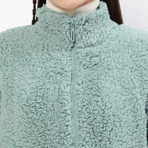 Adjustable New Arrival Sherpa Fleece Jacket For Women Breathable Oem Service Stand Collar Canvas Material Women Sherpa Jackets - Product Image 4